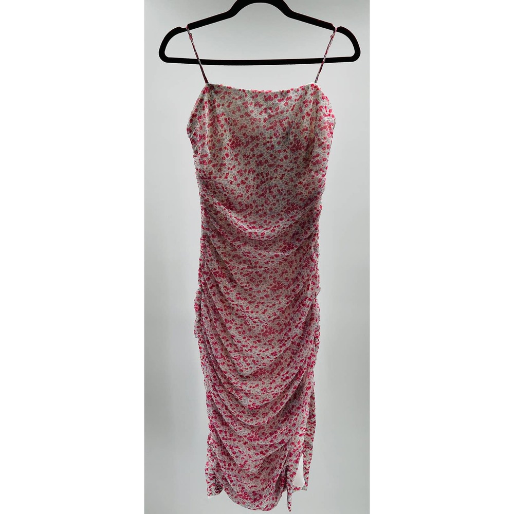 Bardot White Floral Maxi Dress with Pink Print